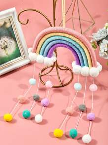 1 szt. Kolorowe ręcznie tkane tęczowe dekoracje, sznurki kulkowe, tęczowe zawieszki ścienne z makaroników, kolorowe dekoracje domu w stylu boho, artykuły imprezowe, pokoje dziecięce, żłobki, zawieszki do klas, wystrój pokoju, wystrój domu