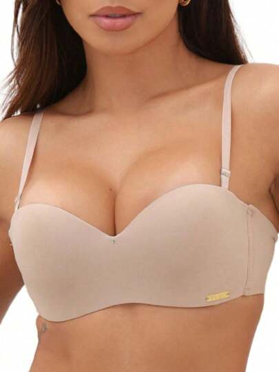 Sutiã Tomara que Caia Reforçado com Alça Removível em Bege e Preto - Conforto e Elegância em um Design Clássico - Versatilidade 03.03