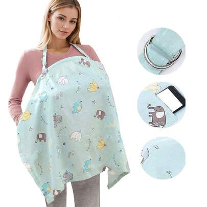 غطاء للرضاعة قطعة واحدة، مضاد للإنعكاس، بونشو للرضاعة الخارجية، تغطية 360 درجة من جميع الجوانب، مع طبقة شبكية، قابل للتنفس وخصوصية، تصميم ياقة منحنية، وشيلة رضاعة متعددة الوظائف، مناسبة لرضاعة الأطفال الرضع