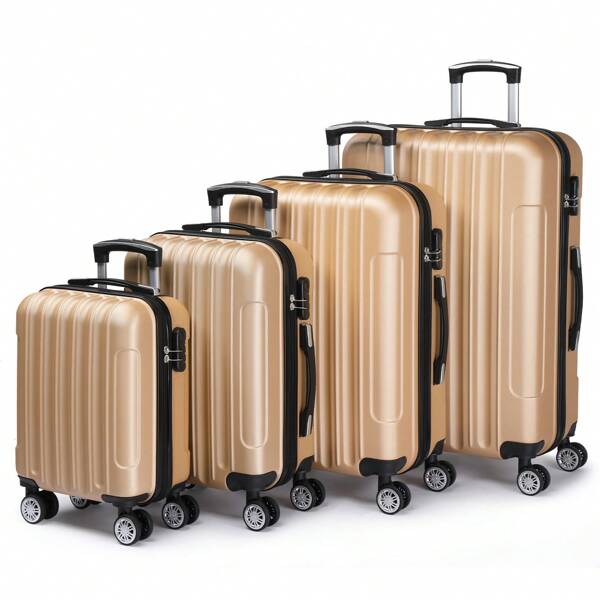 SUNROAD 4pcs Luggage Set ABS Hard Shell Suitcase Luggage Sets, Double Wheels, 16in 20in 24in 28in, Durable Hard Shell, Lightweight Travel Suitcases