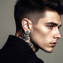 2 件装 316 不锈钢圆形镂空耳塞扩张器耳洞扩张器穿孔女士男士身体饰品 - 多色 - 查看 3