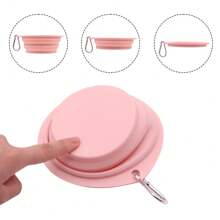 宠物碗旅行碗硅胶折叠碗带登山扣便携式折叠碗猫碗狗碗350ml - 彩色 - 查看 7