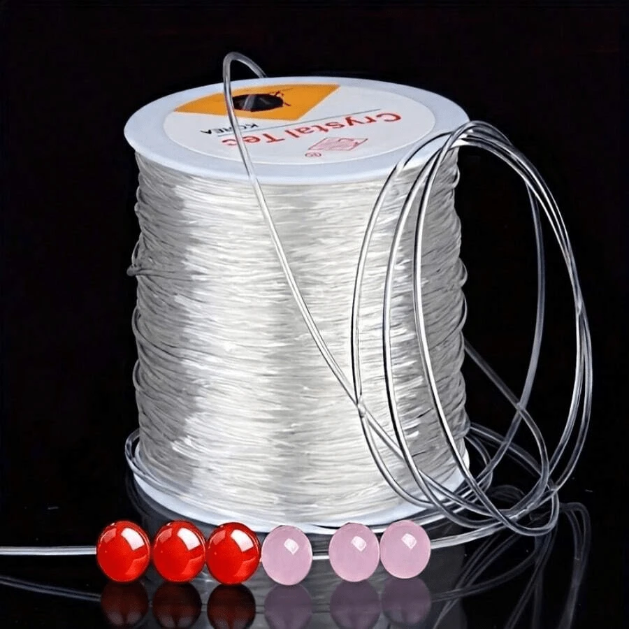 Glass Rope Handmade DIY Buddha Beads Jade String Jewelry Transparent Crystal Elastic Elastic Rope Glass Line For Wearing Crystal Beads Agate Jade Bracelet Bracelet Good Quality Good Elasticity Not Easy To BrRound Rope Crystal Elastic Lineeak