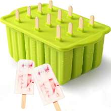 冰棒模具硅胶不含 BPA12 件冰棒托盘适用于冰箱自制冰淇淋冰棒模具 - 彩色 - 查看 14