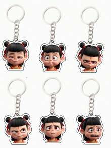 1pc Nezha 2: The Devil Boy Conquers The Dragon King Keychain To Decorate School Bag Pendant (Color Is Subject To The Actual Product)