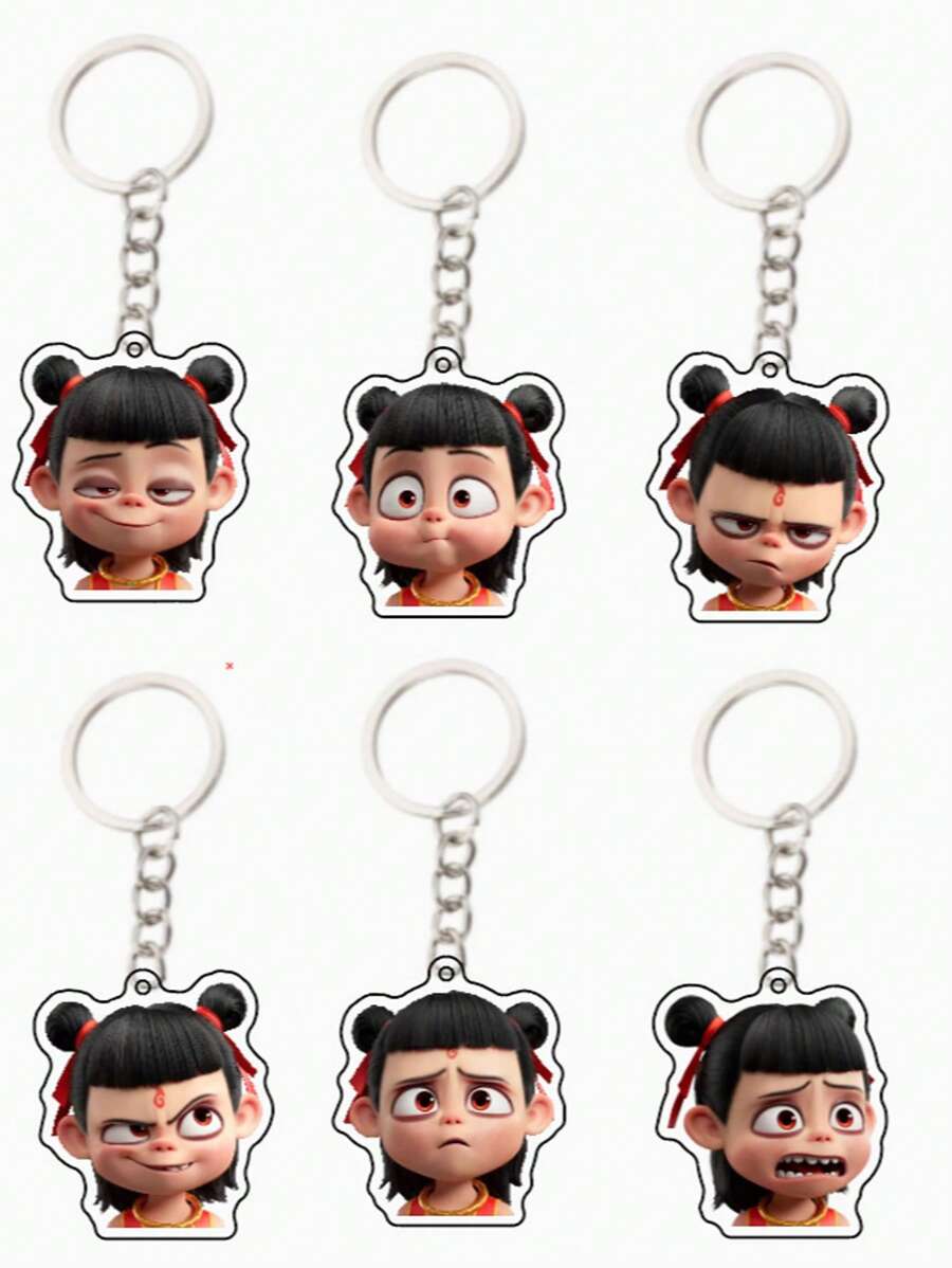 1pc Nezha 2: The Devil Boy Conquers The Dragon King Keychain To Decorate School Bag Pendant (Color Is Subject To The Actual Product)