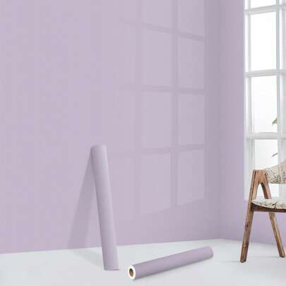 1 Roll Elegant Purple Solid Self-Adhesive Wallpaper, PET Aluminum Foil Material - Waterproof And Moisture-Proof, Peel And Stick, Removable Contact Paper, Suitable For Bedroom, Living Room Wall Decor, Furniture Renovation, Home Decor, Size 40/60/80*300/500/1000cm