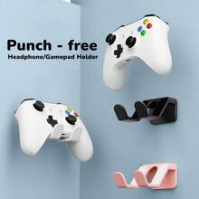 1pc Game Controller Wall Mount Holder For /PS3/Switch Pro, Strong Adhesive/Screw Fixation, Upgraded Controller Hanger Bracket With Non-Slip Pad, Universal For Game Remote, Headphones Accessories - Multicolor - View 4