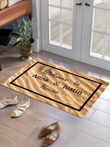 1 pièce Paillasson personnalisable avec lettre/nom imprimé, tapis de sol polyvalent et antidérapant à la mode pour salon/chambre à coucher
