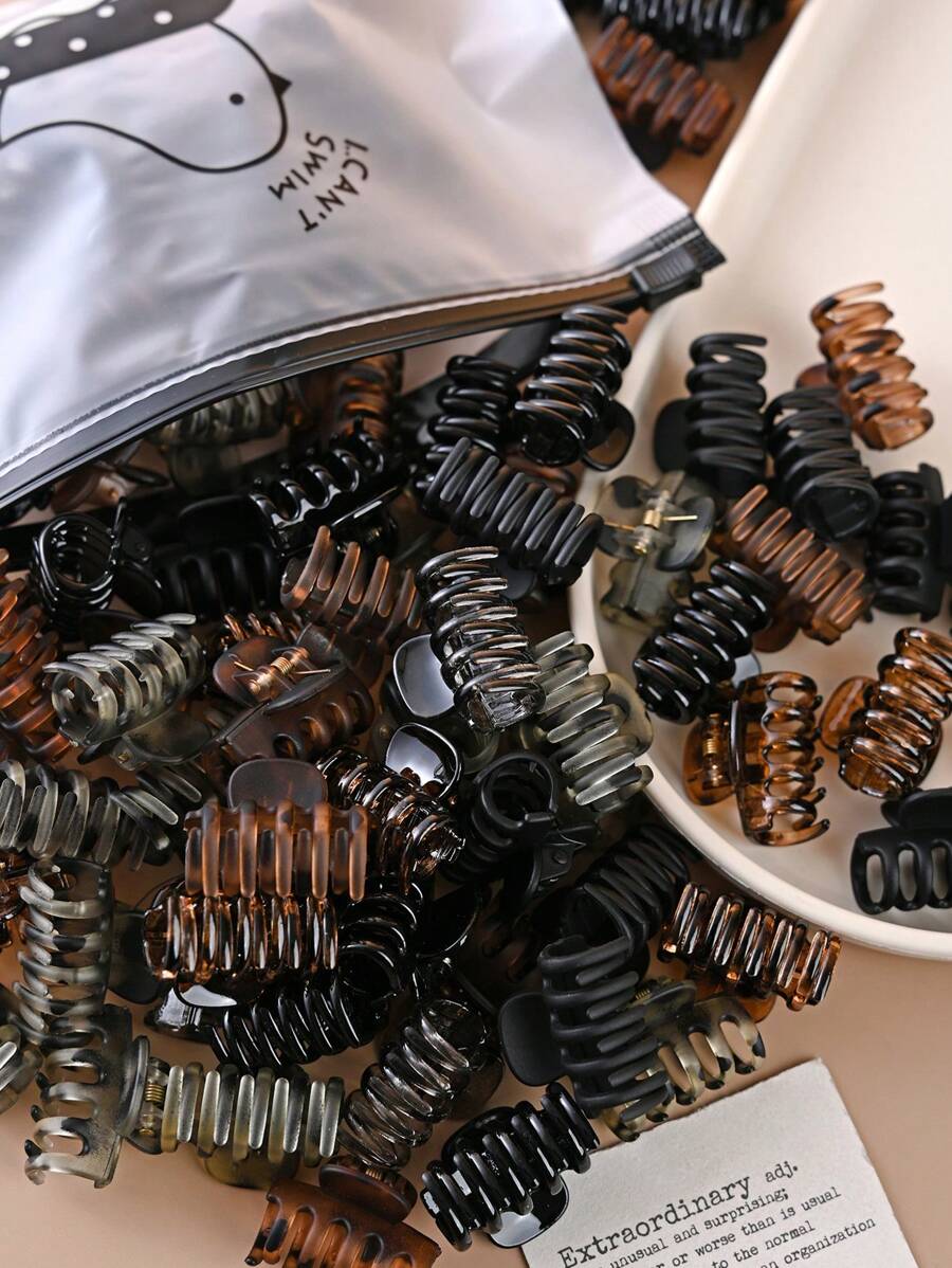 30 件可爱蝴蝶发夹 2.5 厘米，适合女士，发饰发爪发夹发夹发夹发夹发夹，休闲秋冬度假装女士 - 彩色 - 查看 1