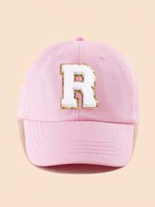 1pc Pink Letter Patch Baseball Cap, 8-16 Years Old Girls Snapback Hat, Suitable For Spring, Summer, Autumn, Winter, Party Decoration Headwear - Pink - View 12