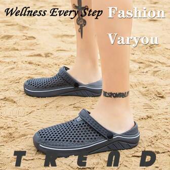 情侣户外休闲镂空鞋 - EVA高弹力鞋底 轻便透气厚底 加大码 四季款式 - 舒适耐磨防水沙滩鞋 - 男女款散步拖鞋，尺码36-45
