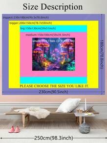 Mushroom UV Reactive Tapestry Wall Hanging Forest Tapestries Hippie Room Decor Aesthetic Home Wall Decor Ceiling Decor Curtain Blanket Outdoor Carpet