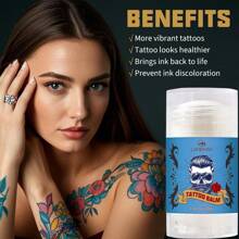 Crema para el cuidado posterior de tatuajes de rosa, cuidado mejorado del color del tatuaje, agente humectante, reparador y aclarador para tatuajes nuevos y antiguos para evitar el desvanecimiento. Utilizado para realzar el color, crema vegana, sin aceite, de rápida absorción, no grasosa