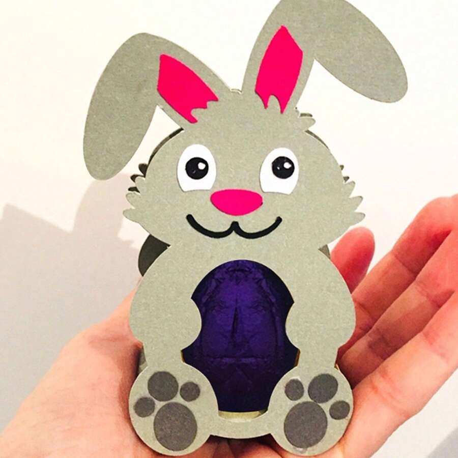 1pc Easter Rabbit Metal Cutting Die Template, Silver Gray, DIY Scrapbooking, Photo Album Embossing, Decorative Paper Card Making Tool - Silver - View 1