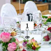 24 Pcs Black Party Centerpiece Table Number Holder Card Holder Wire Photo Holder Picture Name Menu Holder Memo Card Holder For Wedding Reception Anniversary Birthday