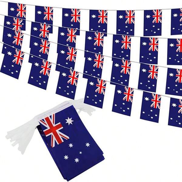 Australian Flag Chain, Little Australian Flag, Grand Opening Ceremony, National Sporting Events, Holiday Decorations(Hand Waving Flags, Garden Flags)