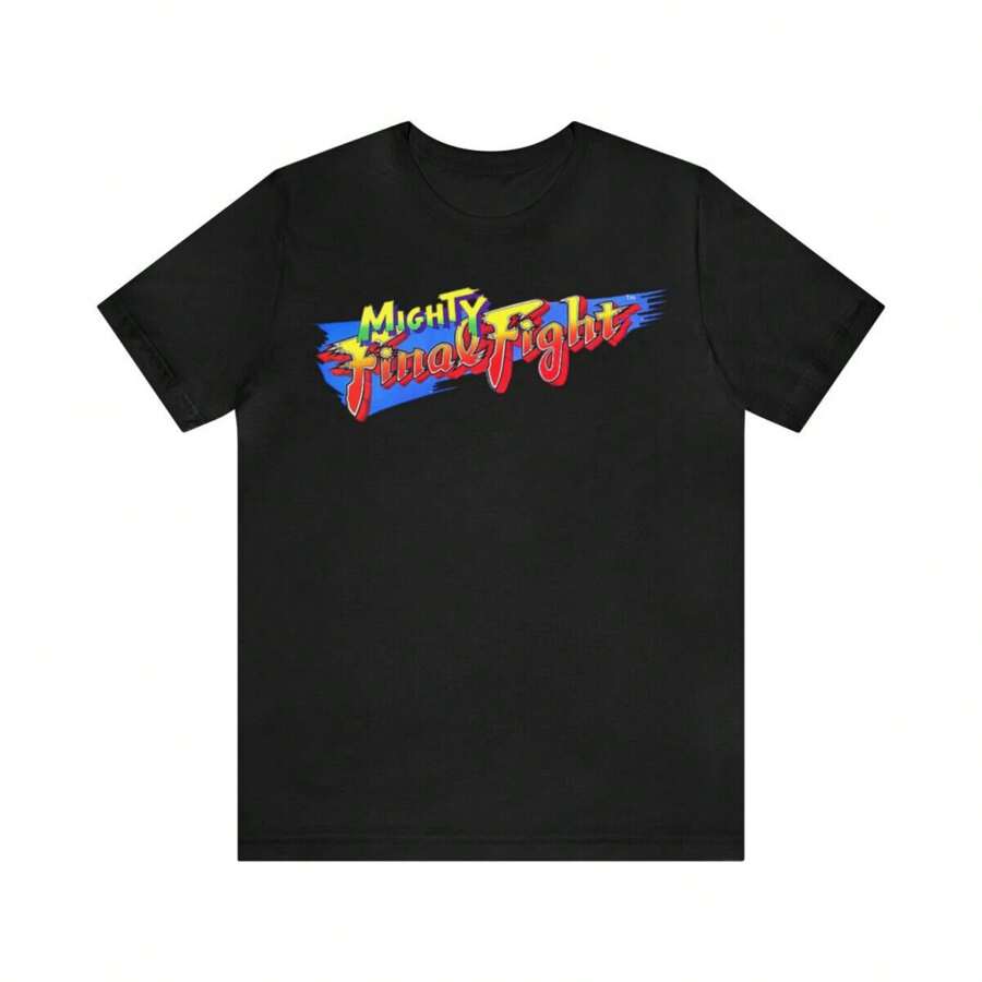 Mighty Final Fight NES Retro Style 90's Video Game Pixel Art Unisex T Shirt - 黑色 - 查看 1