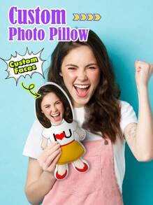 1 pièce Coussin personnalisé, coussin personnalisé avec photo, coussin décoratif Minime personnalisé - Conception de photo personnalisée pour elle ou lui, coussin 3D, peluche moulée, impression recto-verso, cadeau unique pour petit ami, petite amie, maman, papa, amis et famille - idéal pour intérieur, canapé, lit, voiture, salon de thé, chambre à coucher, décoration de salle de séjour