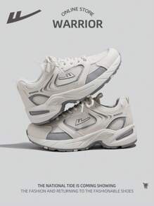 1 Pair Of Sports Style Mesh Breathable Women's Front Lace-Up Thick Bottom Contrast Color Versatile Low-Top Outdoor Sports Casual Shoes - Light Grey - View 2