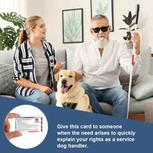 Tarjeta de información legal 2025 - Tarjeta de información de perro de material PVC resistente al agua - Tarjeta que indica sus derechos legales - Usar junto con su certificado