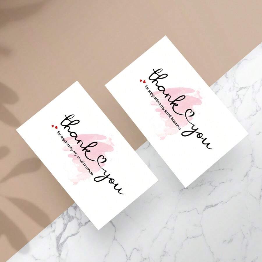 Paquete de 30 tarjetas de agradecimiento por apoyar mi pequeña empresa, tarjeta de agradecimiento, tarjeta de felicitación, cartulina de agradecimiento para vendedores, regalo para el día de San Valentín