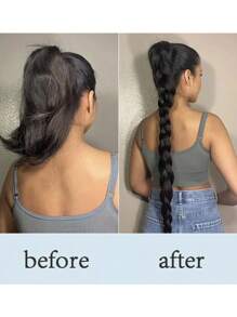 2 件编织长马尾辫接发带松紧带 24 英寸合成纤维金色辫子马尾发饰适合派对日常使用万圣节圣诞节