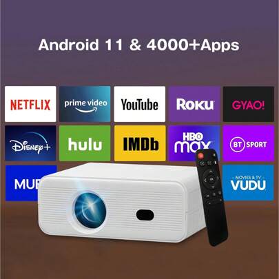 BDQ Mini Projector ,Electric Focusing Upgraded 1080P HD Projector, 800Lm Portable Projector With Tripod, Movie Projector Compatible With Android/IOS/Windows/AC/HD/USB