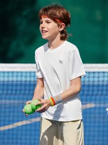 Balabala 2-25pcs Kids Short Sleeve T-Shirt, Boys' Soft Quick-Dry Tops For Summer - Original White - View 2