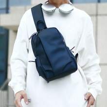 日式大容量斜挎包学生休闲背包防水韩版时尚胸包运动骑行单肩包 - 彩色 - 查看 2