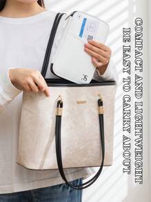 1pc RFID Blocking Passport Holder, Waterproof Travel Document Organizer With Card Slots
