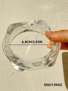 1 件扎染闪亮几何树脂手链，夏季海滩度假杂志拍摄配件 - 彩色 - 查看 7