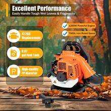 42.7CC Two-Stroke Leaf Blower Backpack Leaf Blower Gasoline - Orange - View 1