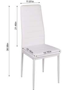 Dining Table And Chairs Set Of 4, High Back PU Leather Chair With Glass Chrome Leg Table - Table + White Chair - View 5