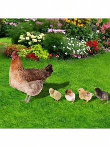 5pcsAcrylic Animal Garden Wooden Stakes Simulate Rabbit Models For Decorative Signage, And Ground Stakes Are Used For Yard Decoration - Multicolor - View 1