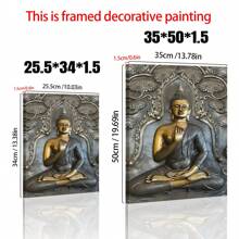 1 幅带框现代抽象黑金佛像壁画，高清印刷图片，佛教客厅卧室书房家居装饰画 - 彩色 - 查看 4