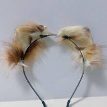 1pc Paasdecoratie Feestbenodigdheden Kattenoren Hoofdband en Staart, Feestaccessoires, Kostuumrekwisieten, Fotografierekwisieten, Dierenbont Hoofdband en Staart