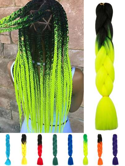 Pack Of 1 Large Braiding Hair 24Inch Suitable For Women And Children Daily Holidays And Cosplay Braided Wear Black Brown Green Pink Blue Orange Purple White Multicolour Fashion Synthetic Hair Crochet Hair Extensions Useful And Deft High Temperature Hair For Christmas New Year Carnival Music Festival