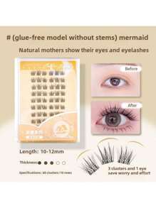 100 簇/10 排无胶化妆睫毛，猫眼睫毛，天然睫毛，旅行必备化妆工具