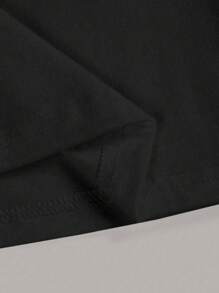 St. Patrick's Day Clover Print Fitted Short Sleeve Crew Neck T-Shirt For Women, Suitable For Spring/Summer - Black - View 6