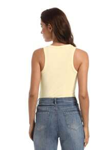 GEREARC Women's Cute Crew Neck Tank Tops Breathable Slim Fit Sleeveless Design Going Out Tops
