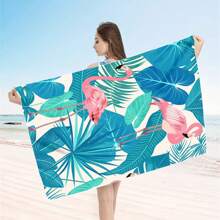 1 Pc Extra Large Flamingo Print Ultra-Soft Microfiber Beach Towel - Quick Dry, Non-Stick And Extra Plush, Skin-Friendly And Portable, Suitable For Fun Travel, Yoga, Picnic And Pool Party Summer,Holiday - Multicolor - View 35