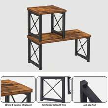 Desk Shelf, 15.7" Desktop Shelf Organizer, Freestanding Small Desktop Bookshelf, 2 Tier Independent Stackable Desk Display Rack, Desk Organizer Shelf For Office, Dorm, Home