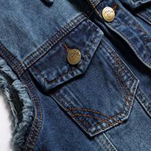 Men's Denim Vest Sleeveless Jacket Slim Fit Vintage Casual Ripped Summer Jean Vest For Men - 藍色 - 查看 5