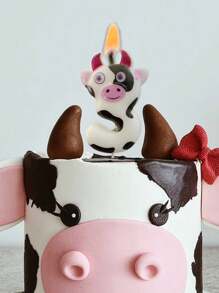 Cute Cow Numeral Candles, Suitable For Birthday Cake Decoration, Anniversary Decoration For Photography Gifts Graduation,Wedding