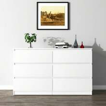 6 Drawer Dresser For Bedroom, Wide Storage Cabinet, Chest Of Drawers & Dresser, For Living Room, Bedroom, TV Room, Entryway Furniture - 白色 - 查看 6