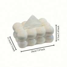 1pc Desktop Tissue Box, Creative Design Plastic Tissue Dispenser, Luxury Cream Style Desk Tissue Paper Storage Container, Suitable For Daily Home, Holidays, Weddings, Christmas Parties, Back To School Decor