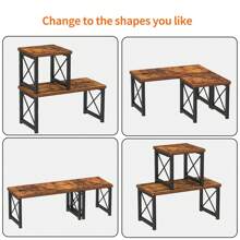 Desk Shelf, 15.7" Desktop Shelf Organizer, Freestanding Small Desktop Bookshelf, 2 Tier Independent Stackable Desk Display Rack, Desk Organizer Shelf For Office, Dorm, Home
