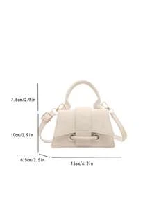 1pc Girls Mini Solid Color PU Cover Magnetic Closure Top Handle Bag, Adjustable Shoulder Strap, Fashion Minimalist Versatile Handbag For Outings, Casual, Travel, Suitable For Autumn/Winter