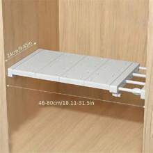 1pc Highly Practical Extendable Cabinet And Closet Rack, Adjustable Wall Mount Storage Shelf, Decorative For Room, Home & Bedroom (The Markings On The Product Pipe Are Reset Lines, Not Stains Or Defects)
